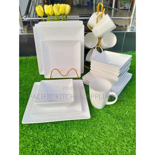 24pcs White Square Dinner Set - 1