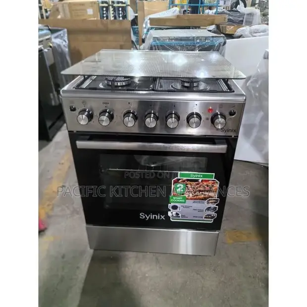 Synix 60x60 Standing Cooker - 3 Gas + 1 Electric Burner - 1