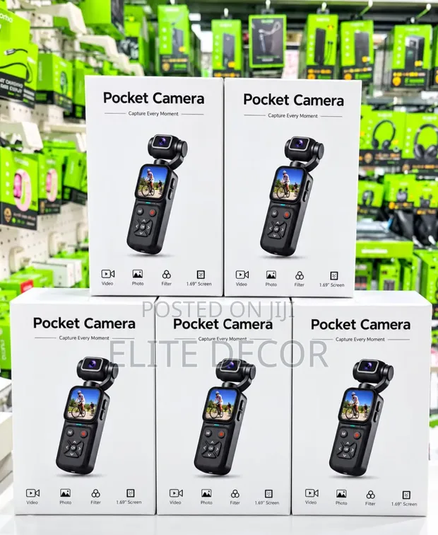 Kamera ya Vlogging ya Pocket Inazunguka 180° - Skrini ya 1.69" - 1
