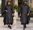 Poncho ya Mvua ya Watu Wazima na Kofia - Nyeusi - 1