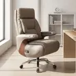 Kiti cha Ofisi cha Brown Leather chenye Footrest - 5