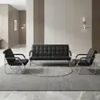 Executive Sofa - Black Leather - 1