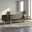 Executive Sofa - Black Leather - 3