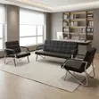 Executive Sofa - Black Leather - 4