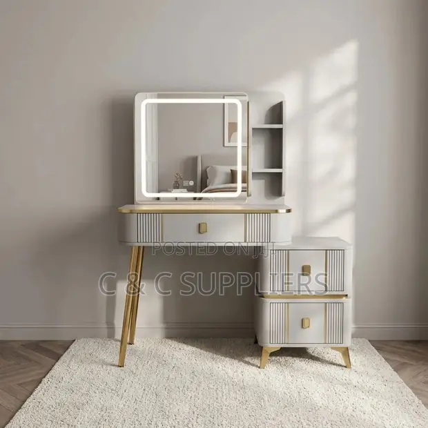 Modern Home Vanity Dressing Table with Mirror - 1