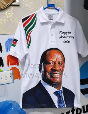 Raila Odinga Memorial Polo Shirt Nyeupe - Anniversary Design