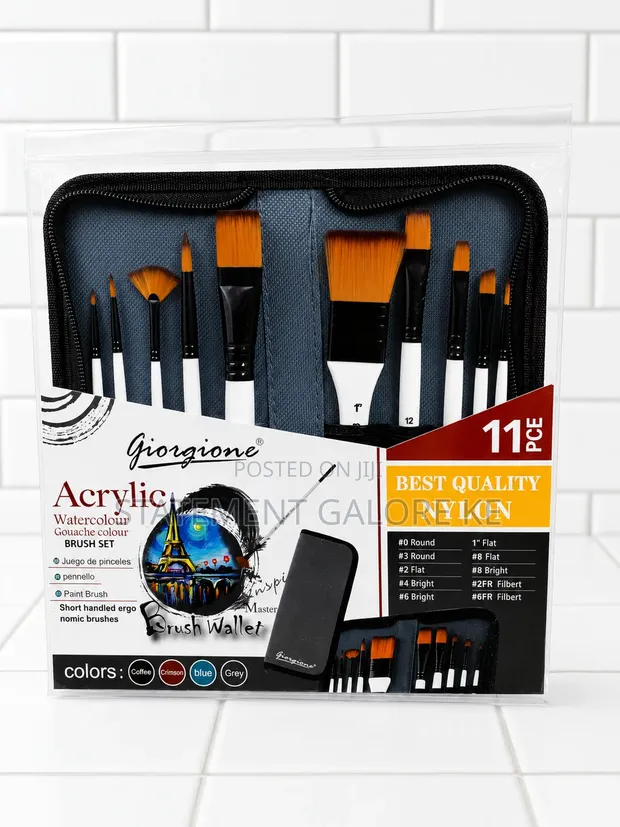 11-Piece Professional Acrylic Paint Brush Set - 1
