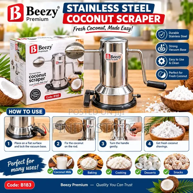 Beezy Premium Stainless Steel Coconut Scraper - 1