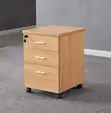 Three-Drawer Pedestal Office File Cabinet - 1