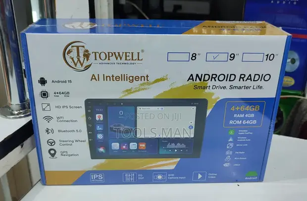 Topwell 8-Inch Android Car Radio 4GB/64GB GPS CarPlay - 1