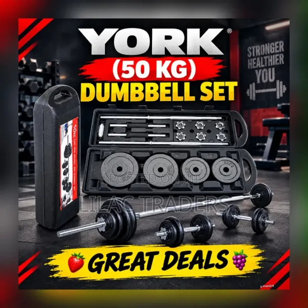 York 50kg Dumbbell Set - Price Reduced - 1