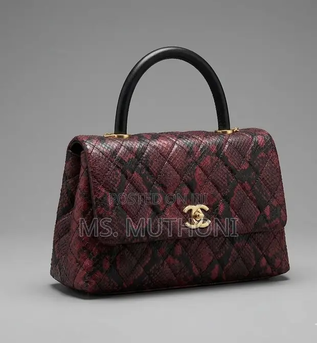 Chanel Python Coco Handle Flap Bag - 1