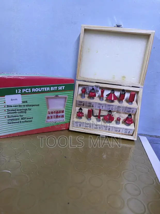 Set ya Vipande 12 vya Router Bit 8mm kwa Uundaji Mbao - 1