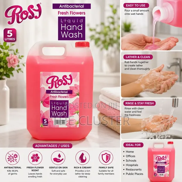 Sabuni ya Kuosha Mikono ya Rosy Antibacterial 5L - 1