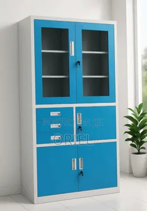 Kabati la Faili la Bluu Linalofungwa na Sefu