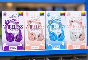 P47M Cat Ear Wireless Bluetooth Headphones RGB LED