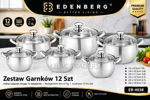 Edenberg 12pc Chuma cha Kupikia cha Chuma cha Kutupwa