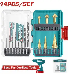 Total 14 Pcs 4341 HSS Drill Bit na Step Drill Bits Set