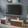 Istanbul 2 Modern TV Stand 4ft Brown & White - 1