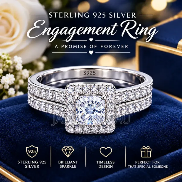 Classy Sterling 925 Silver Engagement Rings - 1