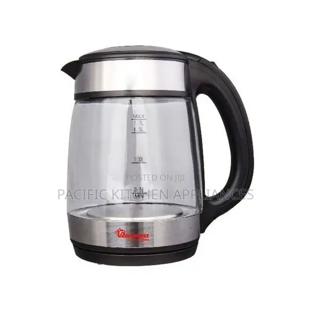Ramtons RM/566 Cordless Glass Jug Kettle - Black SS Finish - 1