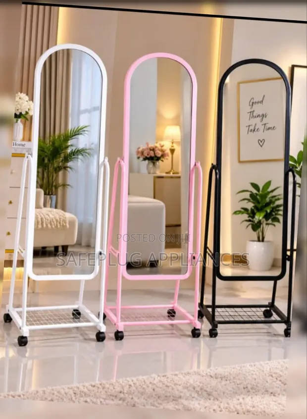 Mobile Full Body Dressing Mirror on Wheels - 1