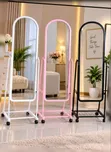 Mobile Full Body Dressing Mirror on Wheels - 1