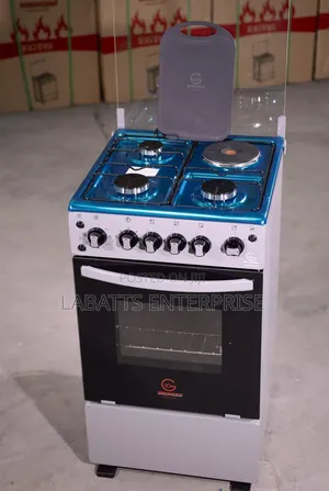 Eurochef 50x55 3+1 Jiko la Gesi - Fedha, Oven ya 60L