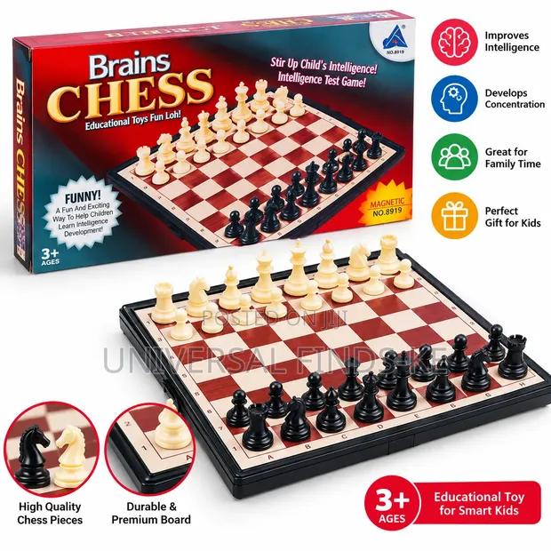 Portable Magnetic Chess Board Set for Kids & Adults - 1