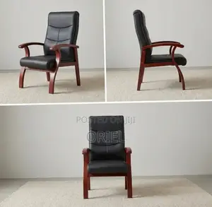 Leather Wood Frame Office Chair