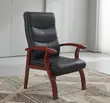 Leather Wood Frame Office Chair - 2