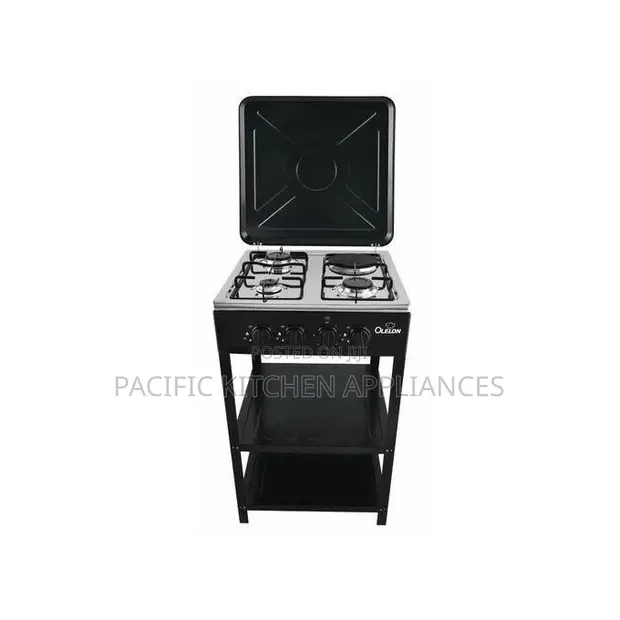 OLELON Free Standing Gas Cooker - 3 Gas Burners + 1 Electric Hot Plate - 1