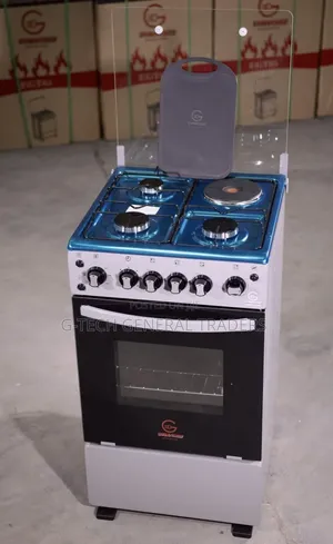 Eurochef Jiko la Kusimama la Gesi 3 + Hotplate ya Umeme 1