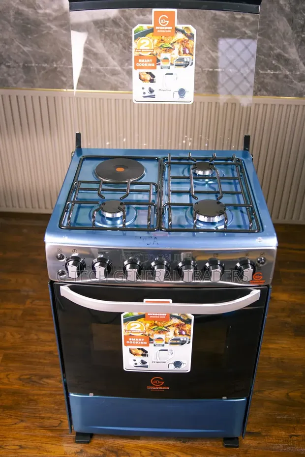 Eurochef Gas Cooker 60x65 - 3 Gas Burners, 1 Electric Hotplate - 1