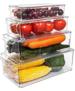 4pcs Big Capacity Acrylic Stackable Storage Containers