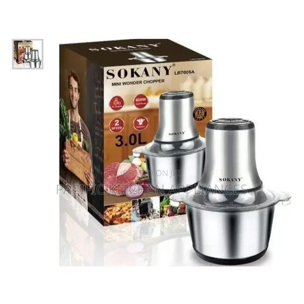 Sokany 3L Kisaga Chakula cha Chuma cha Kutolea Nje na Kisaga Nyama - 1