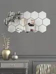 12 PCS Hexagon Acrylic Mirror Stickers - Wall Decor - 1