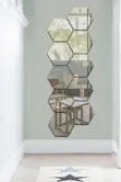 12 PCS Hexagon Acrylic Mirror Stickers - Wall Decor - 2