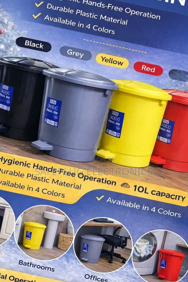 10L Hygiene Bin with Foot Pedal & Cover - 1