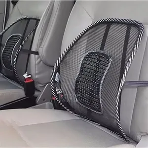 Breathable Mesh Car Seat Backrest Support with Massage Beads