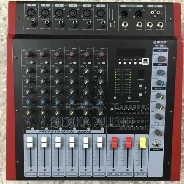 6-Channel Professional Audio Mixer with USB/MP3 - 1