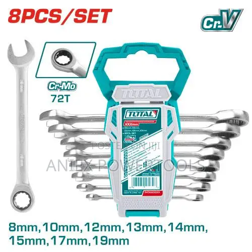 Total THT102RK086 Set ya Spana za Ratchet 8 Vipande - 1