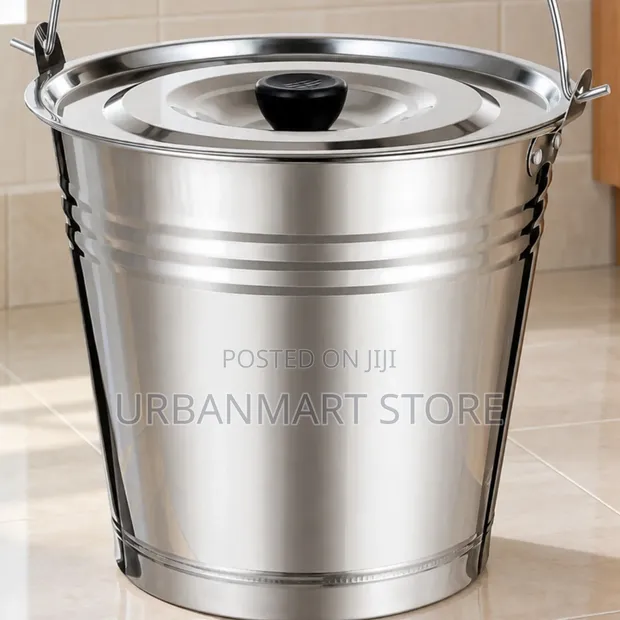 Brand New 19L Stainless Steel Bucket with Lid - 1