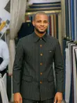 Suti ya Kaunda ya Pinstriped ya Kifedha - 1