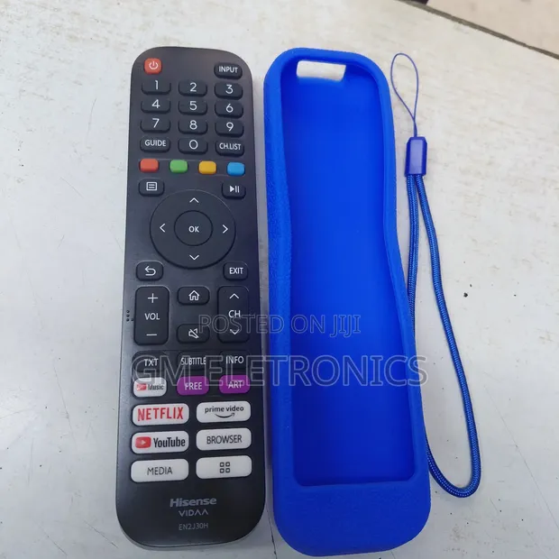 Remote Asili ya Hisense Vidaa na Kesi ya Silicone ya Bluu na Betri - 1