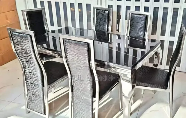 Elegant Silver 6 Seater Dining Set - 1