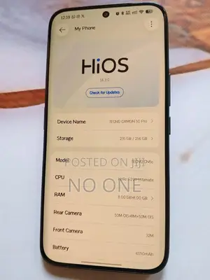 Tecno Camon 50 Pro 256GB Nyeusi