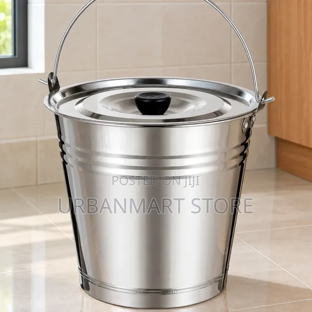 19 Litre Stainless Steel Bucket with Lid - 1