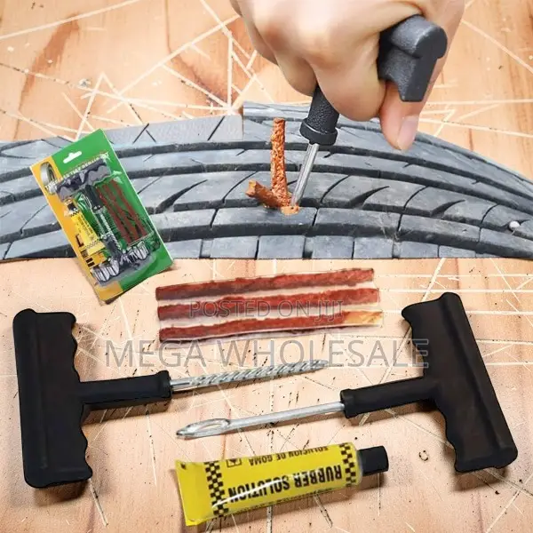 Tubeless Tire Puncture Repair Kit for Cars & Motorcycles - 1