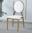 Round Back Golden Frame Banquet Chair - White - 5